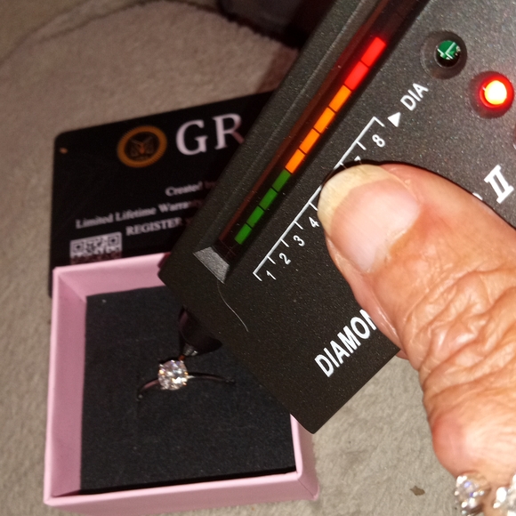 Authentic Moissanite. Silver Solitaire Ring - Picture 1 of 1